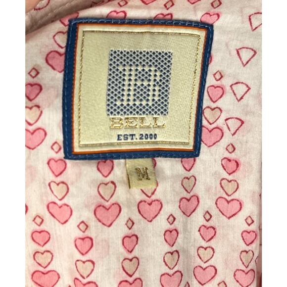 BELL by ALICIA BELL Sz M Medium Pink Heart Print Tie Shoulder Midi Dress - Picture 2 of 8